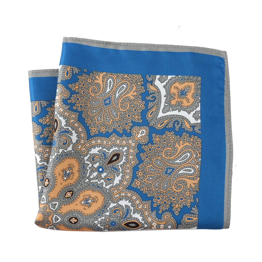 Vintage Paisley Dot Print Pocket Square for Men