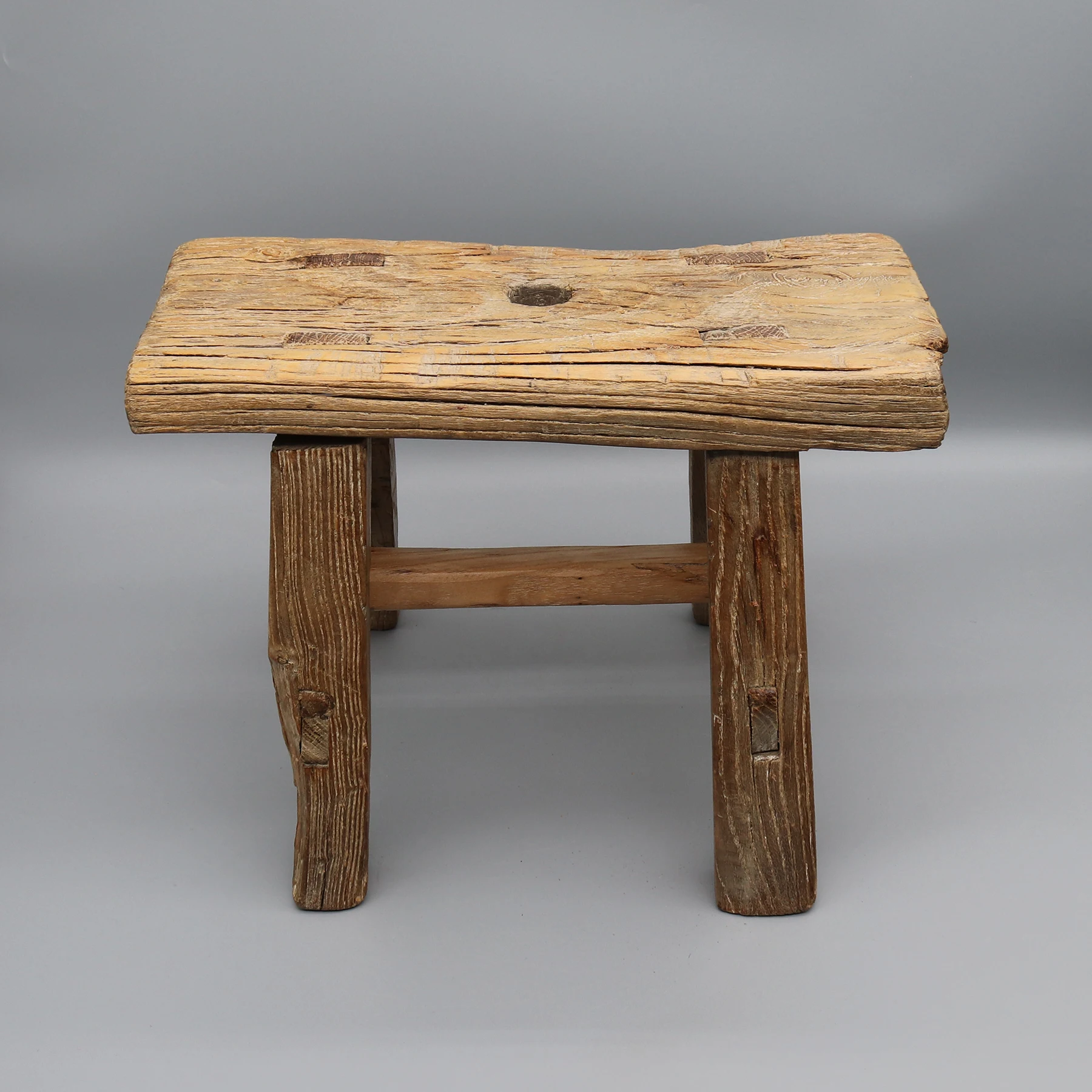 

Old Chinese Wooden Stool, Mini Bathroom Bench, Sturdy Pedestal, Footrest