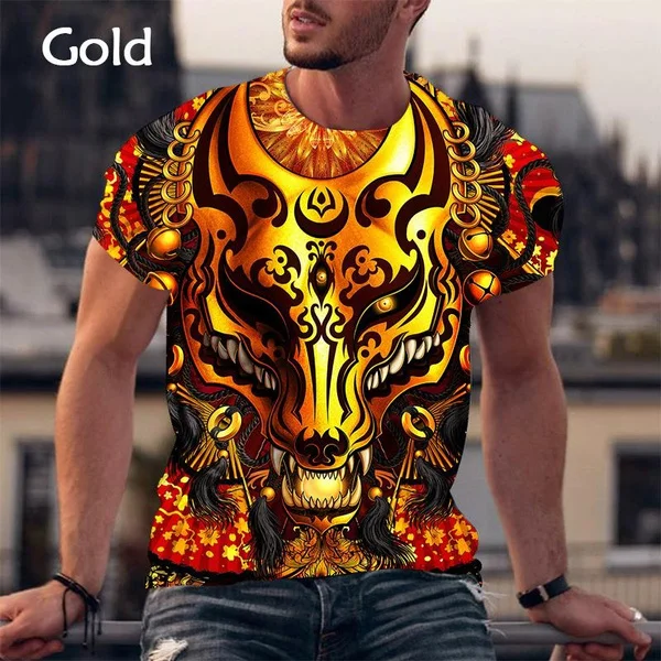 

Animal Fox Face 3d Printed T Shirt New Popular Funny Short-sleeved Fashion Casual Men's T-shirt Top