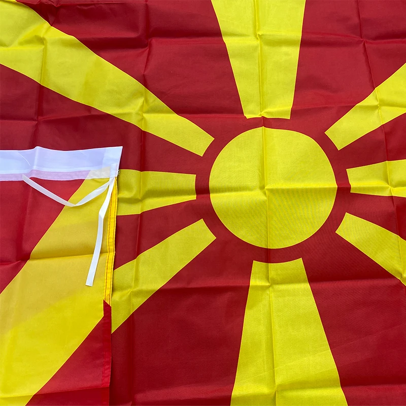 Aerxemrbrae flag150x90cm   macedonia   standarta polyesterová dvojitý strana tištěným macedonia  národní standarta prapor pro dekorace