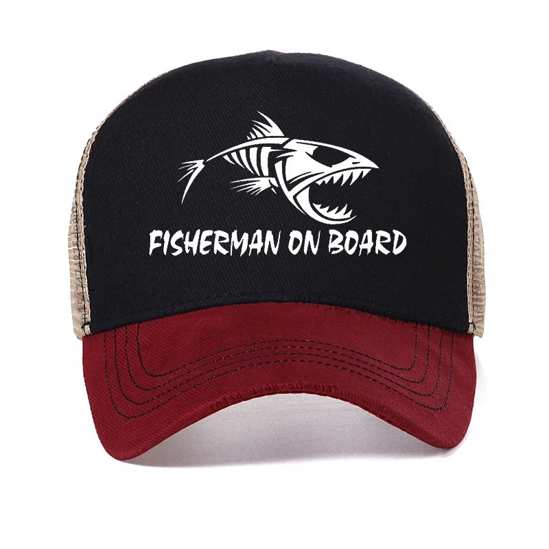 

Fashion Fish Bone men Baseball Cap outdoors fishing Luya hat Summer Hunting and fishing Trucker hats visor Breathable caps