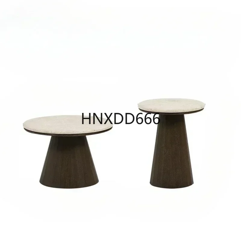 Nordic Marble round Tea Table Charming Style Living Room round Combination Retro round Italian Tea Table