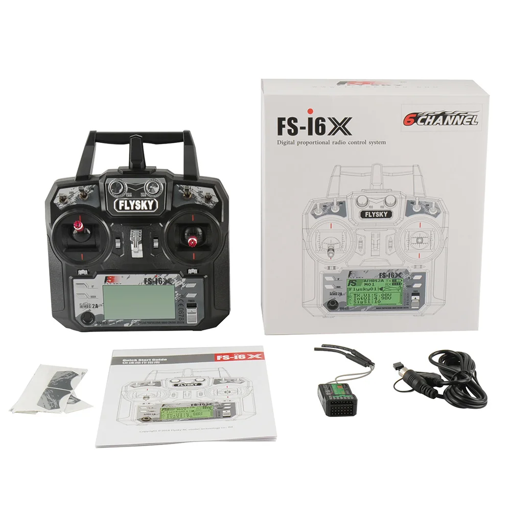 FLYSKY FS-i6X I6X AFHDS 2A RC Transmitter with X6B IA6B IA10B Receiver 10CH 2.4GHz for Aairplane Helicopter FPV Racing Drones