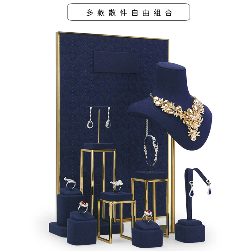 

Реквизит для витрины ювелирных изделий Синие браслеты из сверхтонкого волокна, часы, ожерелья, кольца, серьги, подставки для ювелирных изделий