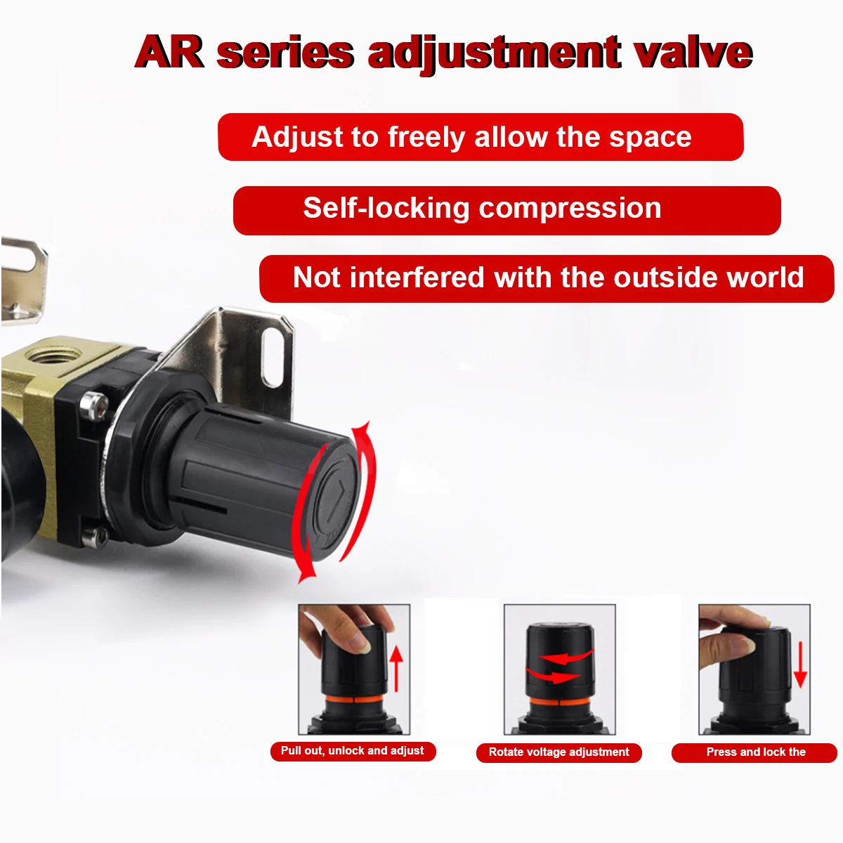 AR2000-02/01-مكونات معالجة مصدر الهواء SMC نوع صمام الجهد صمام تخفيض الضغط/AR3000-03/04