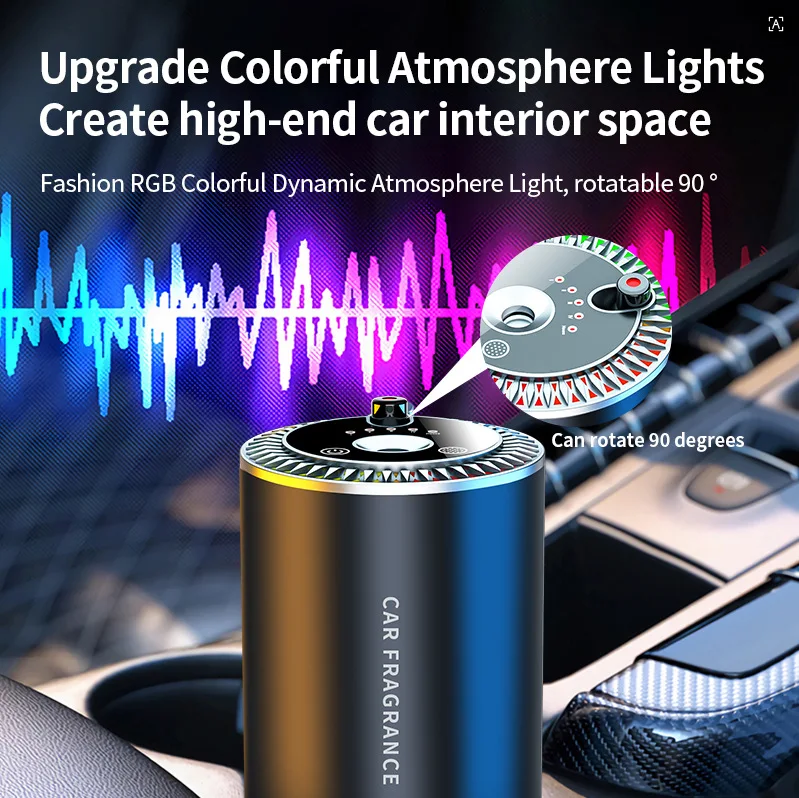 Smart Car Air Freshener with Star Projector & Essential Oil Diffuser - 50ml Long-Lasting Aroma Diffuser with Automatic On/Off