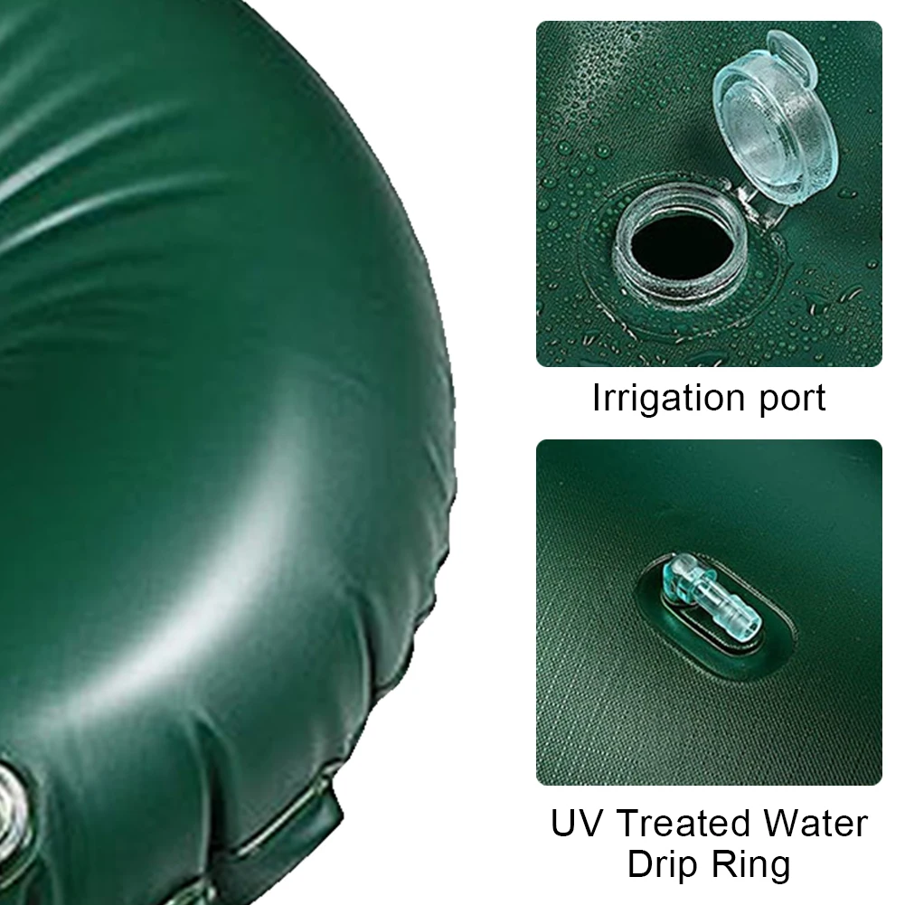 10 Gallons Tree Watering Bag 60cm Diameter Slow-Release Drip Rings Anti-UV Automatic Irrigation System for Gardening Trees Shrub