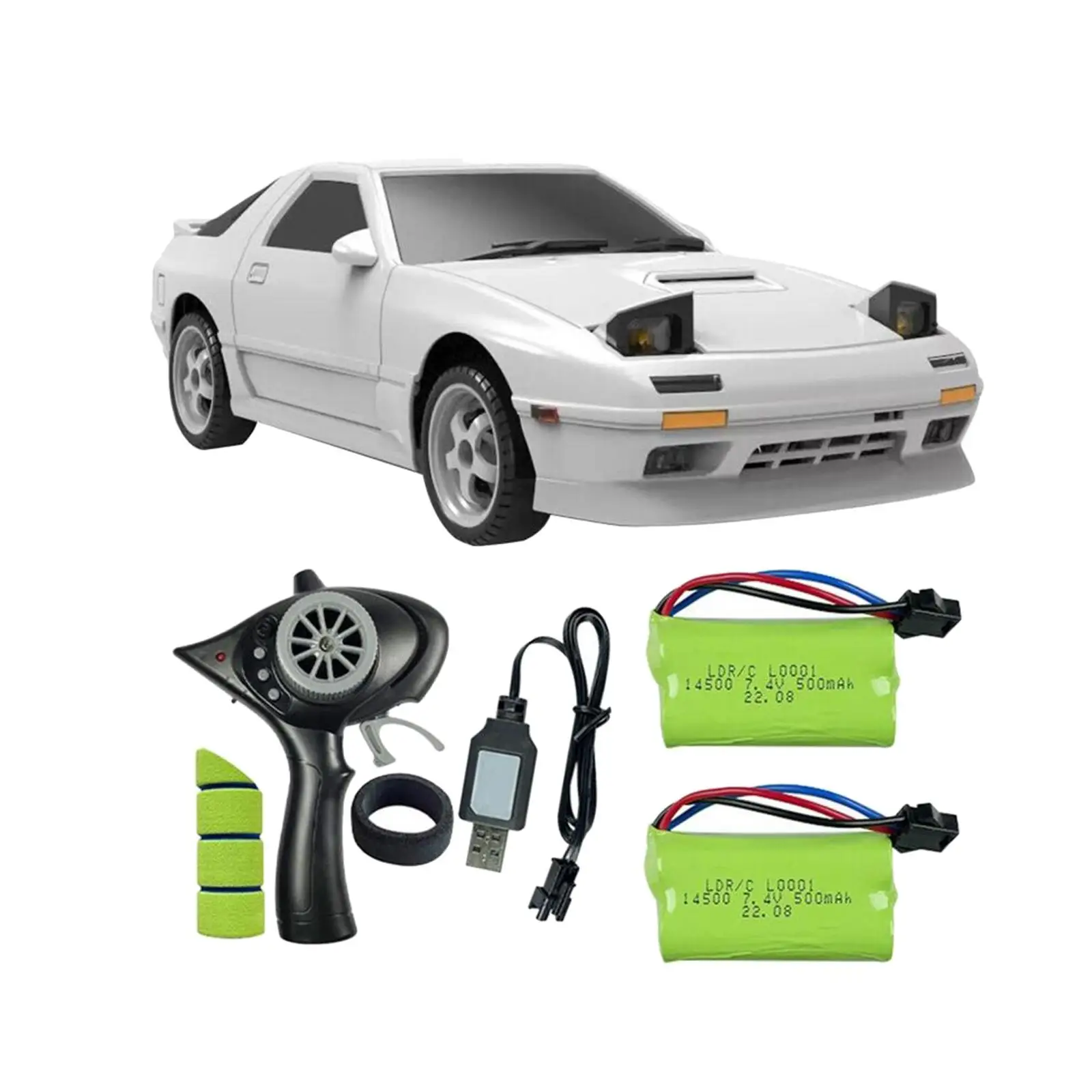 1:18 10km/H Flip Lamp and Remote Control 4WD Drifting Tire Sport Toy Car for