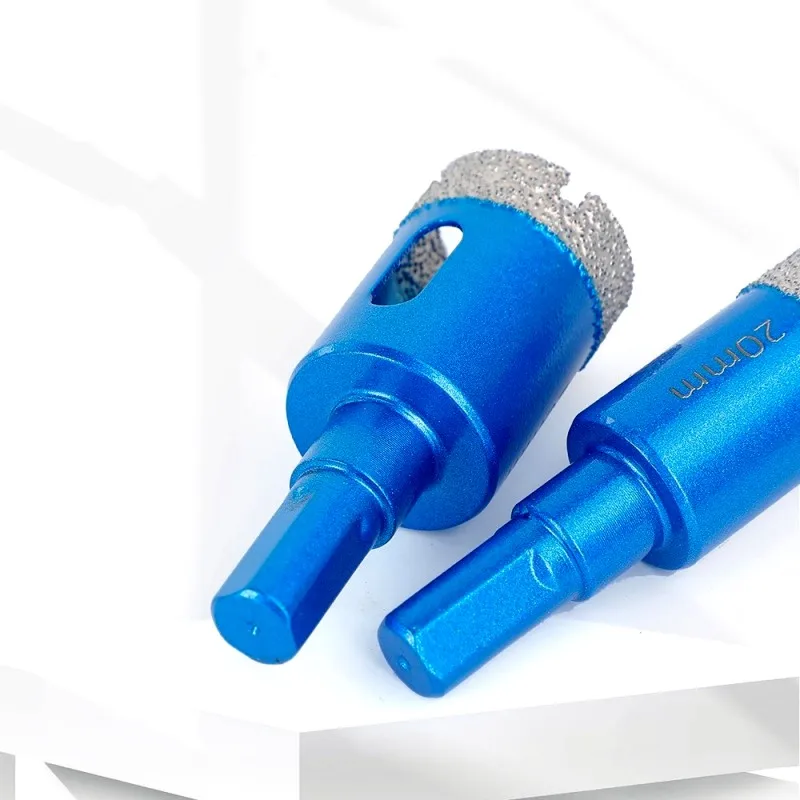 Jeu de forets à noyau de diamant brasé sous vide sec, outil de scie cloche pour meuleuse d'angle, céramique, granit, marbre, pierre, carrelage, 9 pièces
