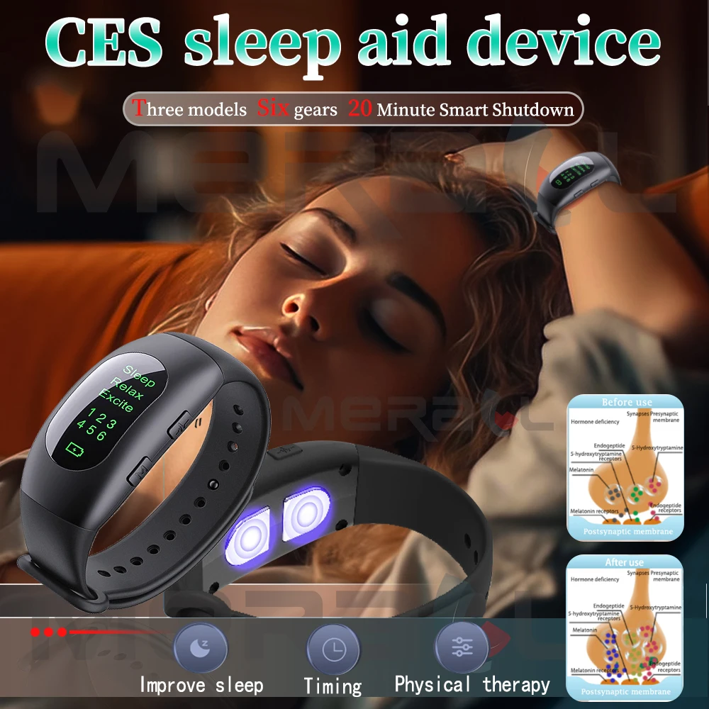 

CES Pulse Sleep Aid Device Micro-Current Improve Sleeping Deep Sleeping Aid Relax Anxiety Insomnia Hypnosis Portablesleeper