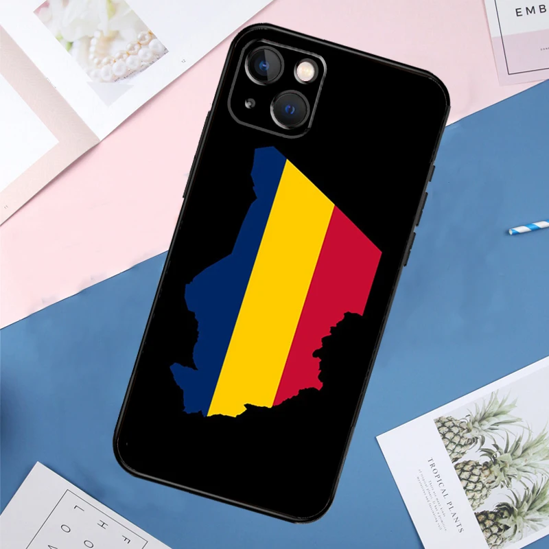 Republic of Chad Flag Soft Case For iPhone 14 13 11 12 15 16 Pro Max Mini X XR XS Max Plus Full Cover