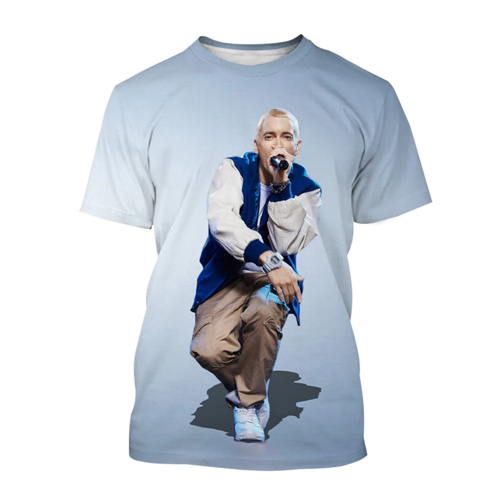 Popular renowned rapper summer 3D printing fashion art design creative hip-hop personality short sleeved shirt