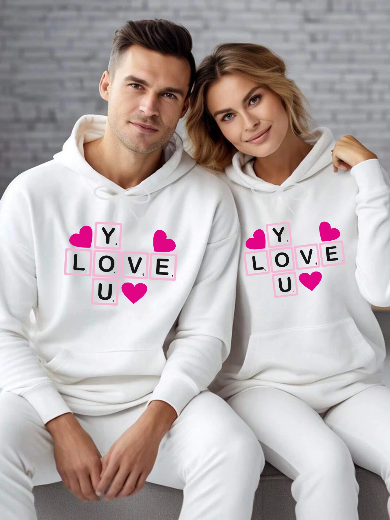 

1PC Love Can Make Up Everything Couple Hoodies Love Hooded fur-liner Casual Hoodie Woman Soft Spring Autumn Clothing