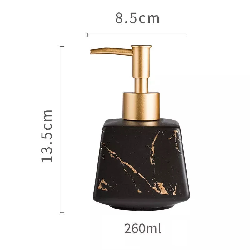 

A01F-260Ml Bathroom Luxury Marble Soap Dispenser Shower Gel Shampoo Water Bottle Square Lotion Press Bottle