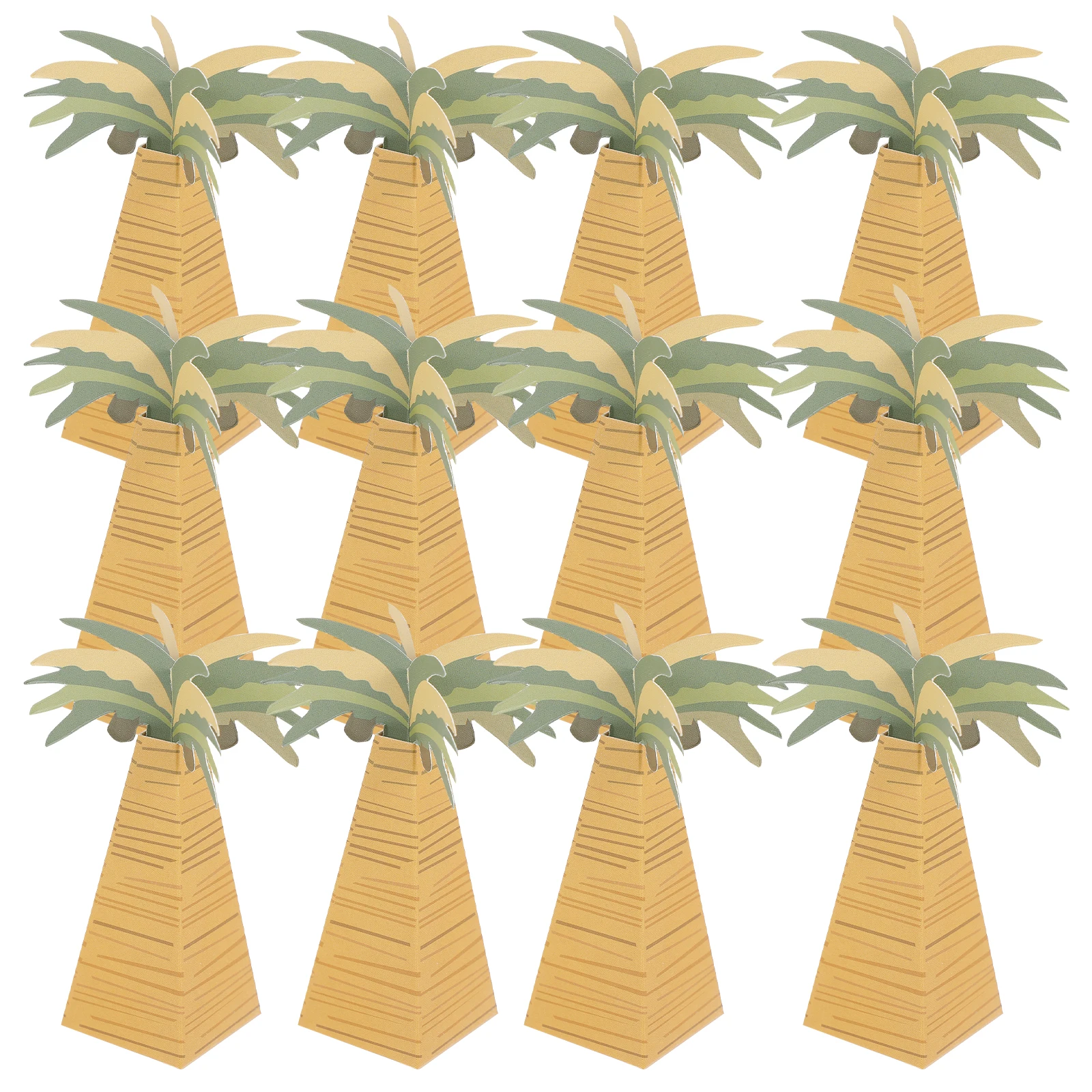 

24 Pcs Candy Boxes Vintage Craft Paper Palm Tree Shape Favor Boxes Gift Bags Wrapping Supplies Sweet Treat Containers