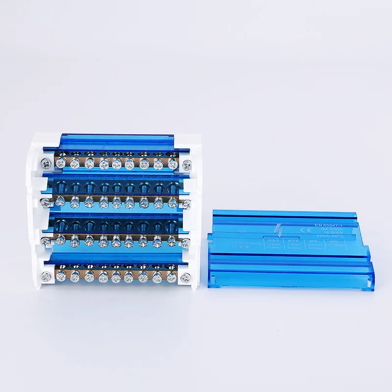 UK411 Wire Electrical Connector Din Rail Terminal Block Copper Wiring Terminal Wire Splitter Divider Power Distribution Box