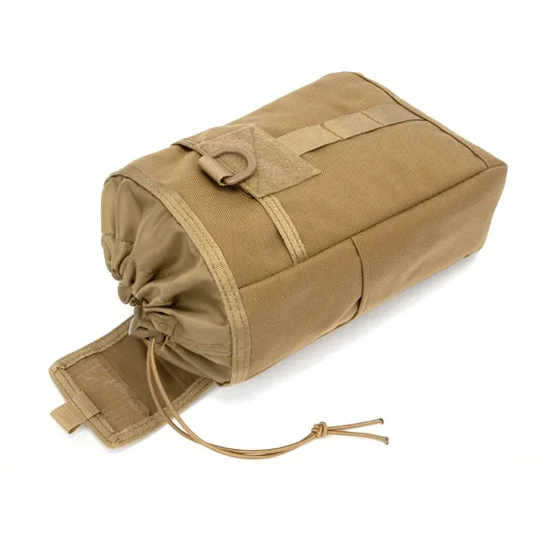 Bolsa de basura de poliéster 1000D MOLLE para revistas, bolsa de almacenamiento EDC de reciclaje con cordón, bolsillo colgante plegable para la