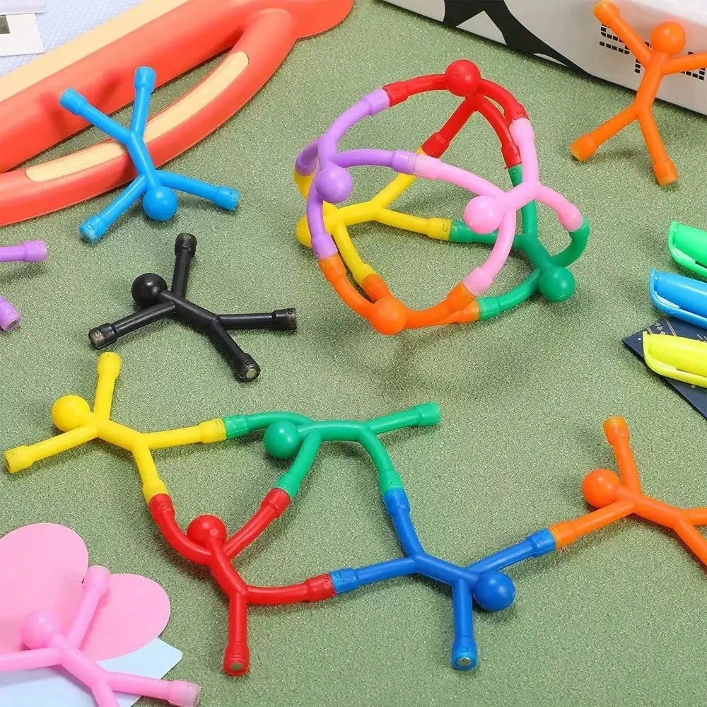 Creative Wall-Climbing Rubber Matchstick Man Hand-in-Hand Strong Magnetism Crawling Toy, Refrigerator Magnet Man view 3