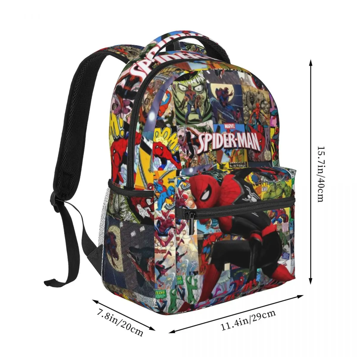 Spider Man New Fashion High Capacity Waterproof College Backpack Trendy Laptop Travel Book Bag 17inch