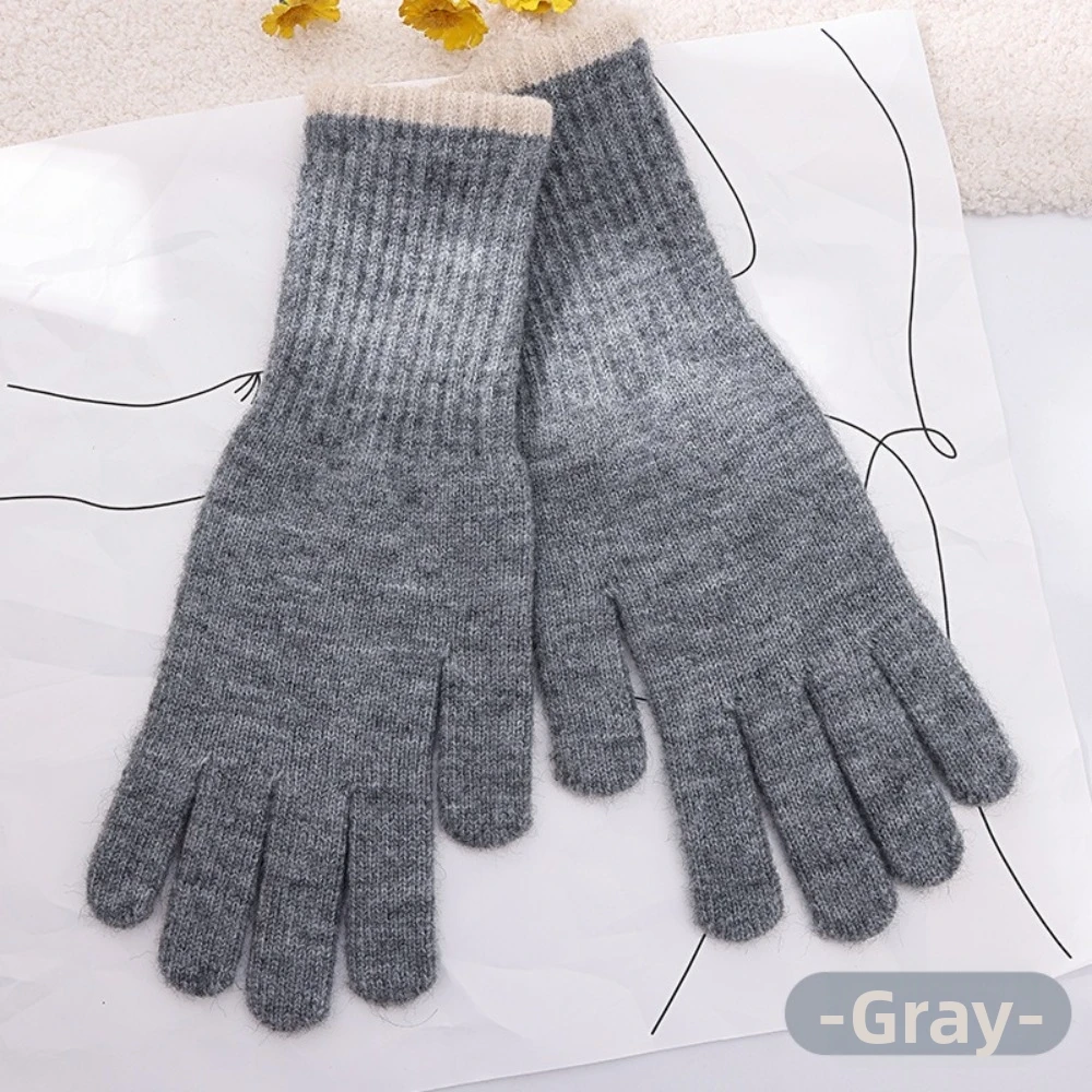Long Design Knit Gloves Stretch Yarn Warm Touchscreen Gloves Cycling Thermal Finger Opening Design Thermal Gloves Cold Weather