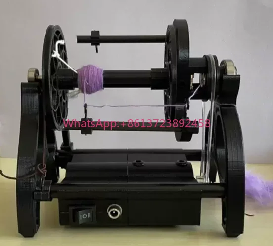 12V Adjustable Speed Display Mini Electric Spinning Wheel, Wool Fiber Cotton Yarn Twist