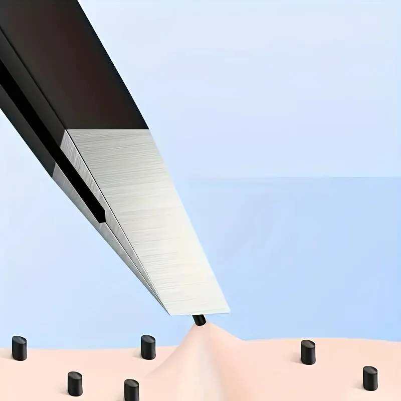 Conjunto de 4 Pinças para Mulheres, Pinças Faciais, Pinças para Pernas, Remoção de Pelos para Infecções, Aço Inoxidável Profissional de Precisão, Preto