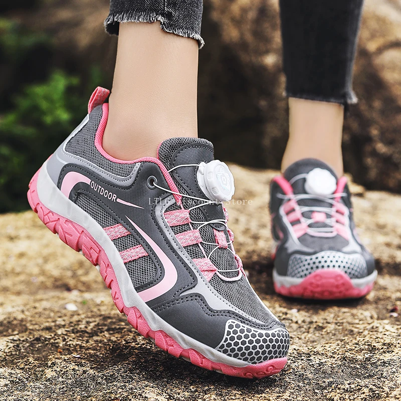Women‘s Breathable Hiking Shoes Anti-slip Trekking Sneakers Hunting Mesh Rotating Buckle Outdoor Casual Women's Shoes Trainers