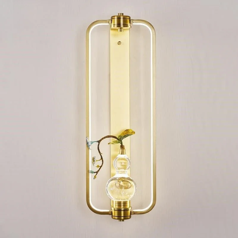 

New Chinese style, all copper, wall lamp, living room, dining room, TV, background wall