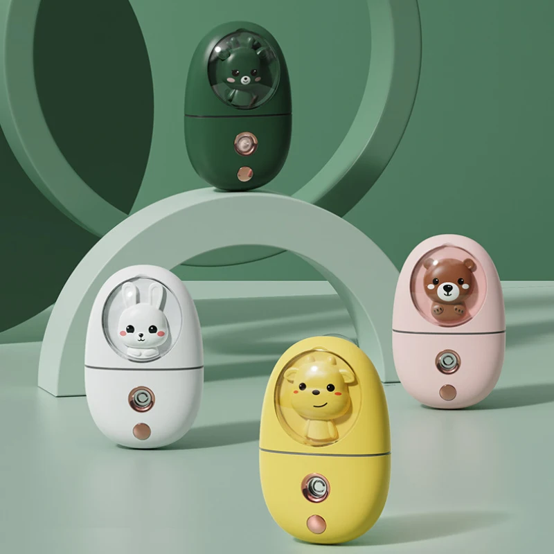Cartoon 35ML Mini Facial Humidifier Face Nano Mist Sprayer Make Up Skin Moisturizing Hydration Nebulizer Face Steamer USB