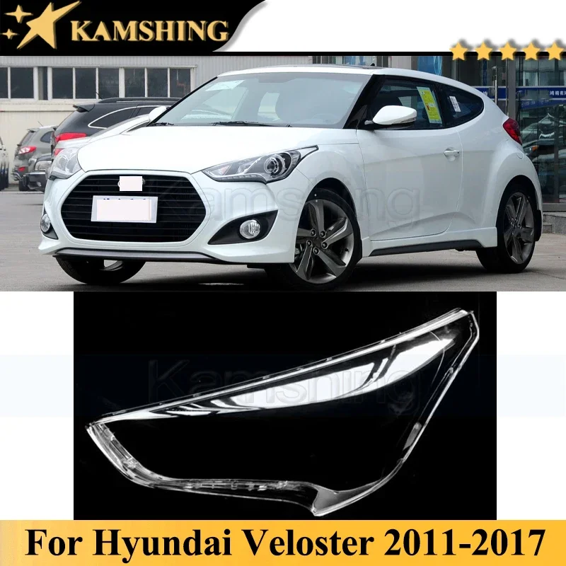 Kamshing For Hyundai Veloster 2011-2017 Front Bumper Headlight Cover Car Lampshade Head Lamp Glass Case Head Light Lens Caps