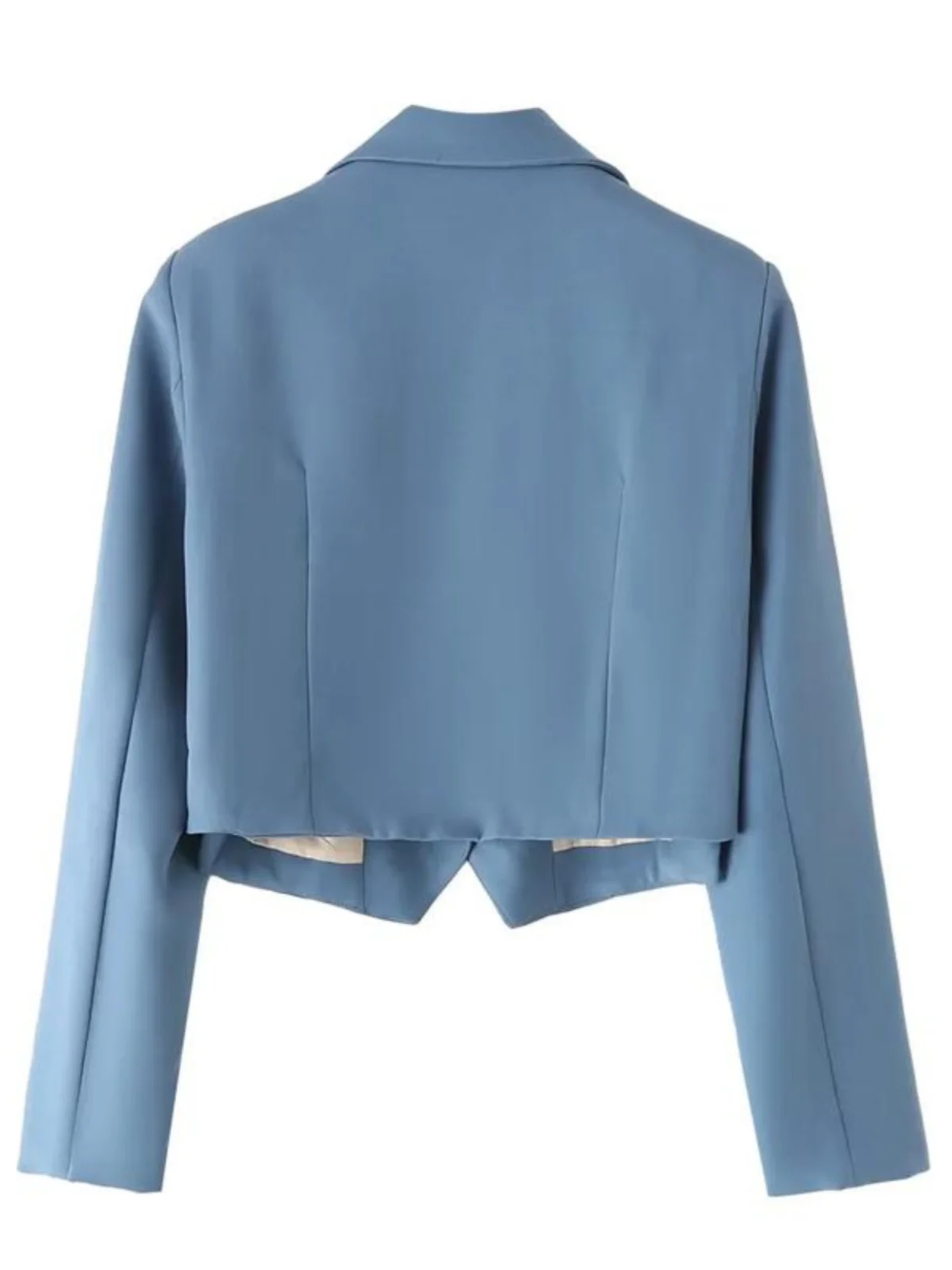 Americano retrò blu ort vestito Jaet donna allentato a vita alta Top autunno New Sle Street Sle colore puro lungo cappotto Sve