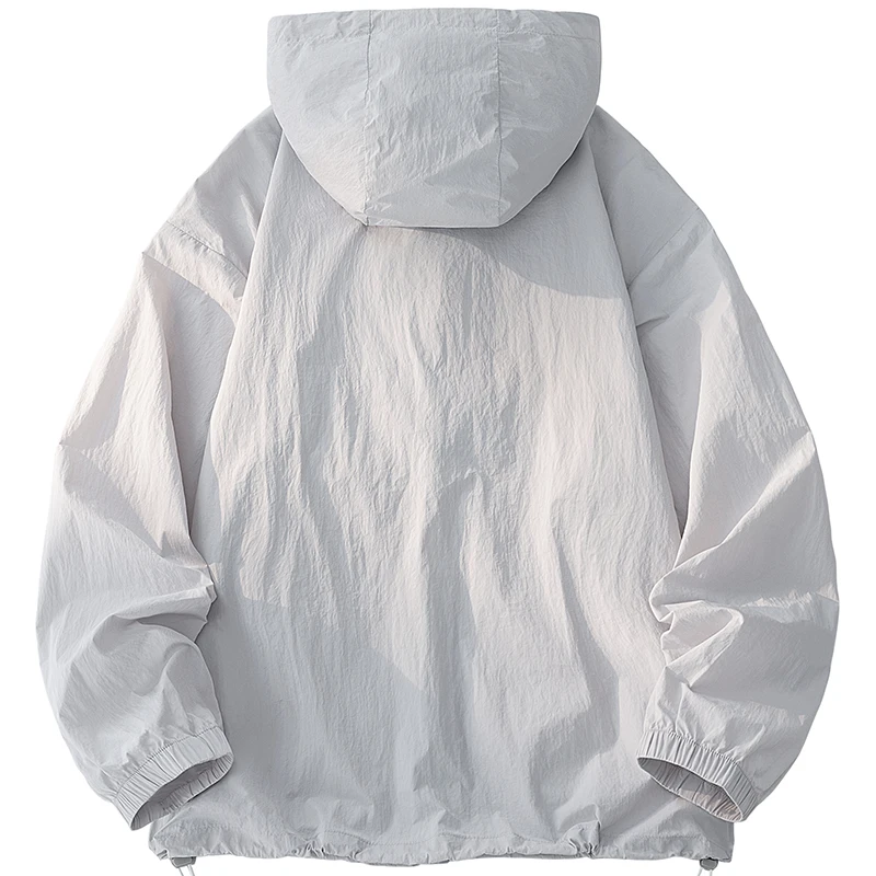 UPF50+ Sommer-Eisseide UV-Schutz Kapuzenjacke für Herren, Outdoor-Angeln und Wandern, Anti-UV-Mantel, Atmungsaktiv und Schnelltrocknend – Detail 9
