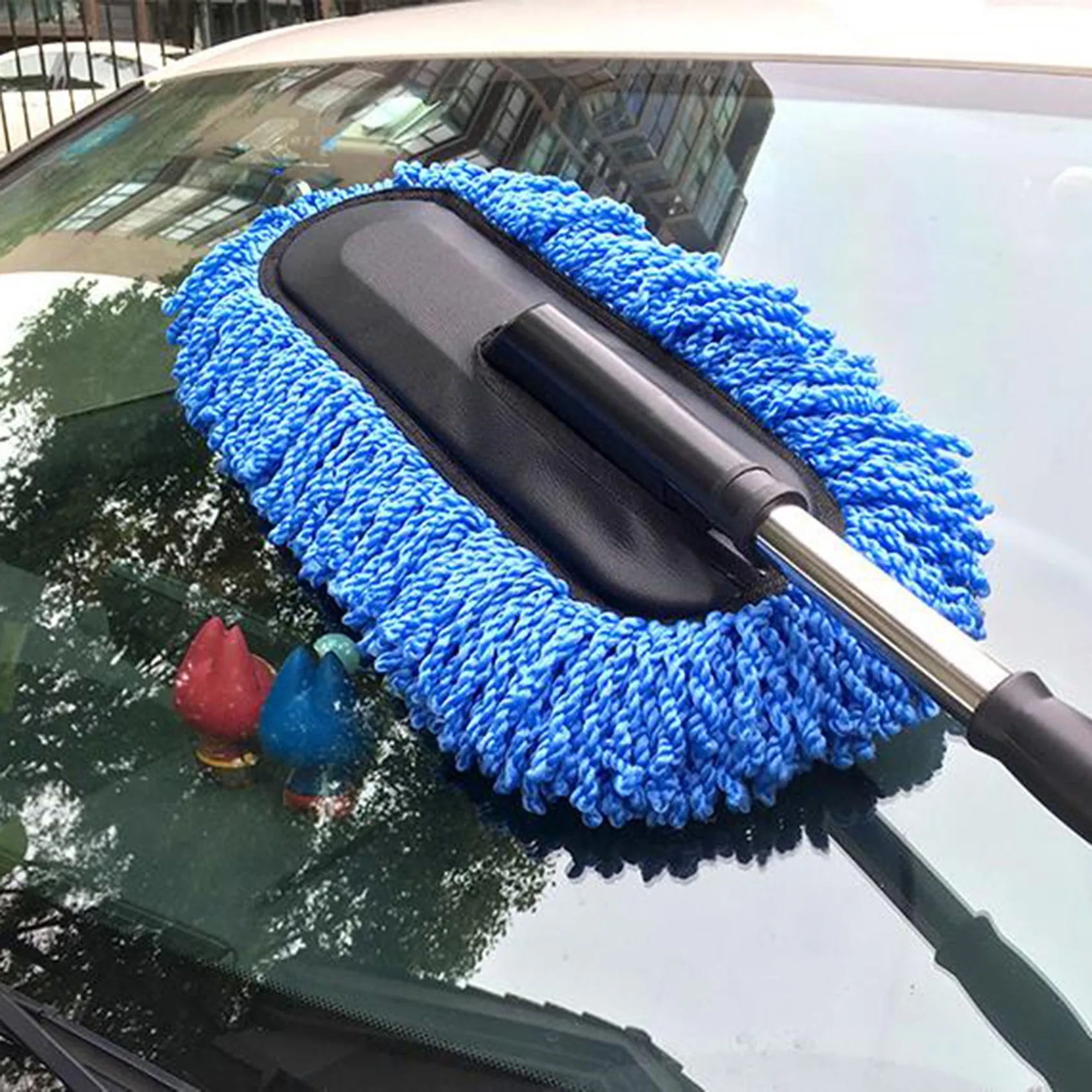 1pc Car dusting brush Retractable Dust Mop Brush Effortlessly Effortlessly Clean Car Removable Washable Telescopic Dust