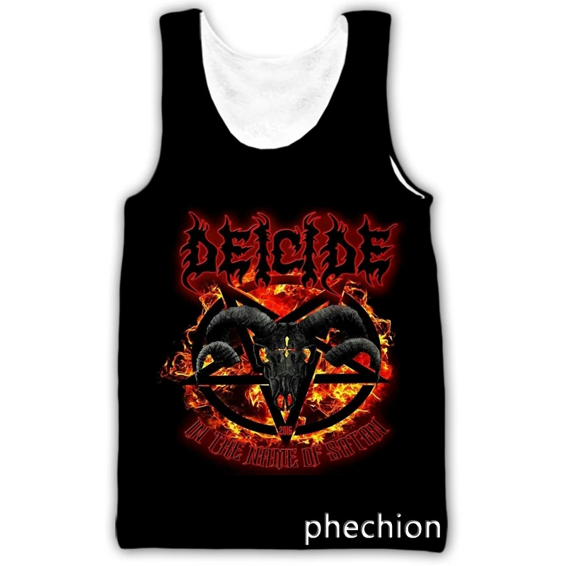 phechion New Fashion Men/Women DEICIDE Band 3D Printed Sleeveless Vest Streetwear Men Loose Sporting Tank Top A225