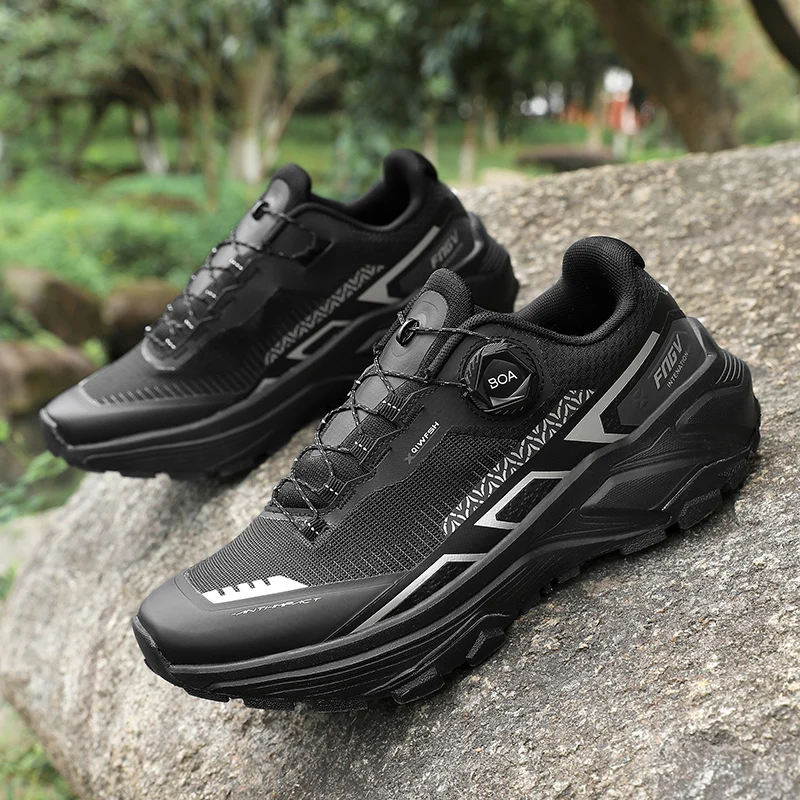 احذية الجري الرجالية 2025 جديد تنفس شبكة في الهواء الطلق على الطرق الوعرة حذاء للسير مسافات طويلة توسيد شقة لينة شبكة أحذية مشي للرجل