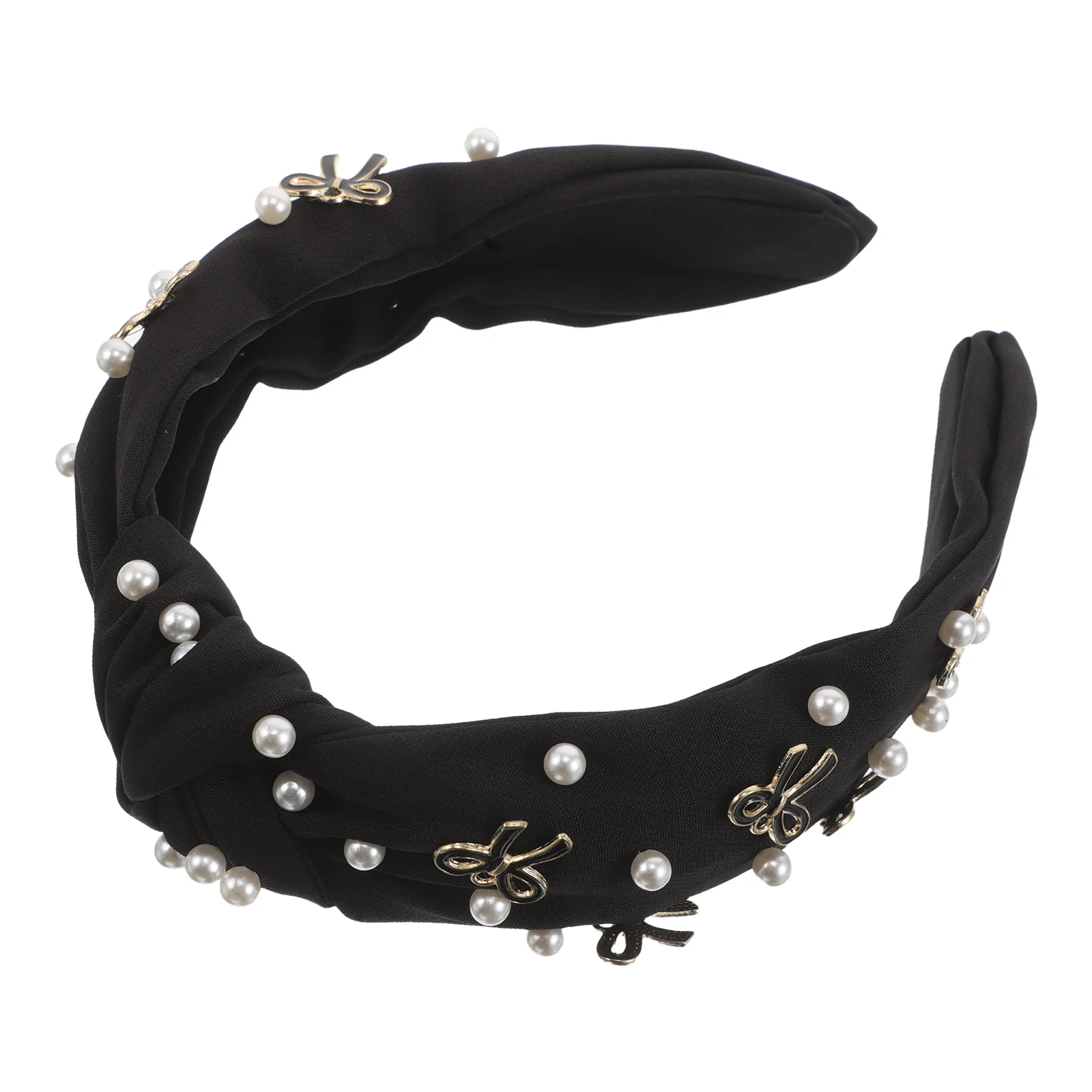 

Retro Pearl Headband Extra Wide Bow Headhband Bowknot Cute for Girls Face Wash Hair Women Formal Headbands