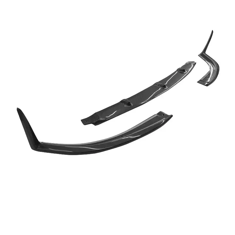 Carbon fiber front lip car Front Bumper Spoiler Front deflector blade for Mercedes Benz W205 C63 2015-2021 3 stops