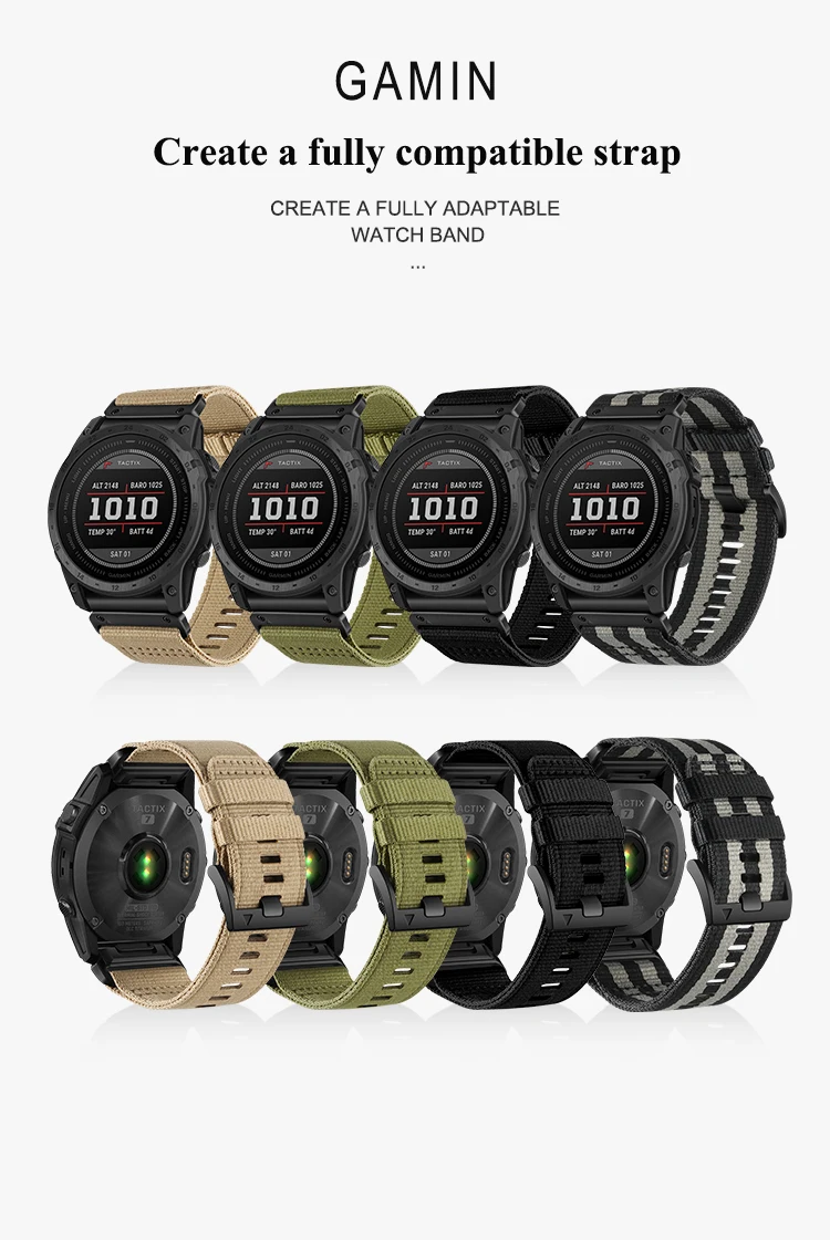 Correa de nailon para reloj Garmin Instinct 2X, 22 y 26mm, pulsera para Fenix 8 47/51 7X 7 Pro 6X Pro 5X QuickFit