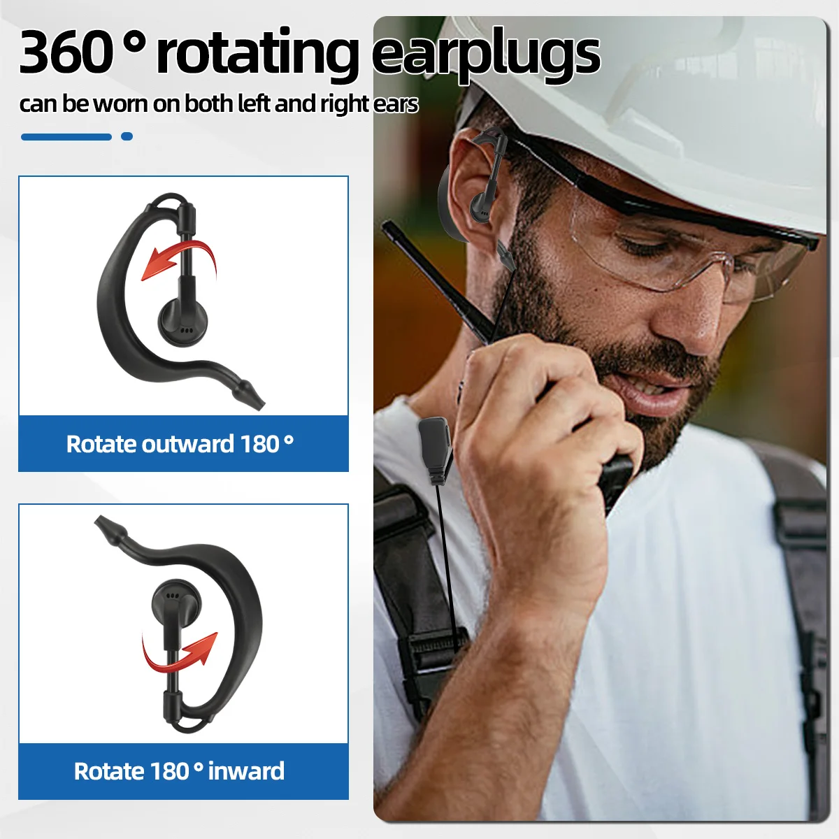 ABBREE Walkie talkie con auriculares USB-C y PTT integrado - imagen 5