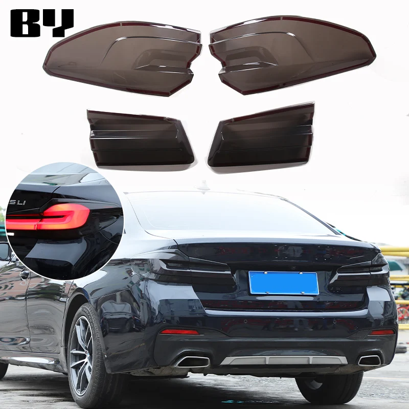 Smoky Black Car Rear Tail Light Lamp Taillight Decoration Cover For BMW 5 series G30 2021-2022 Car Exterior Accessories