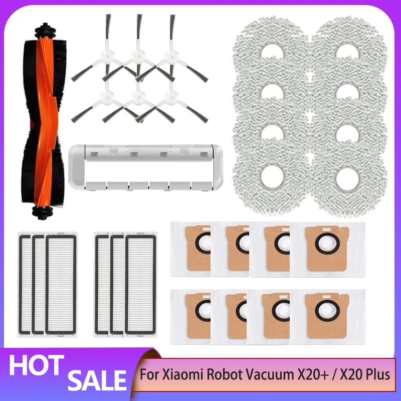 

For Xiaomi Robot Vacuum X20 + / X20 Plus Parts Accessories Main Side Brush Hepa Filter Mop Cloth Dust Bag Replacement