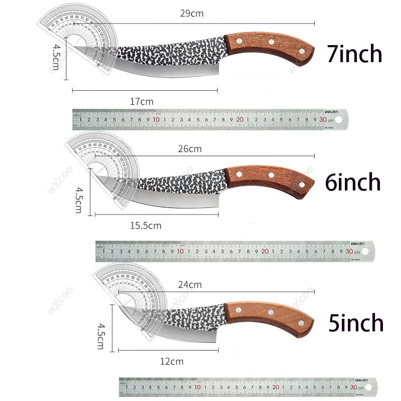 WXCOO Boning Knife Hand Forged Blade Butcher Knife Wooden Handel Cleaver Meat Fruit Vegetables Fish Kitchen Knives Chef Cooking