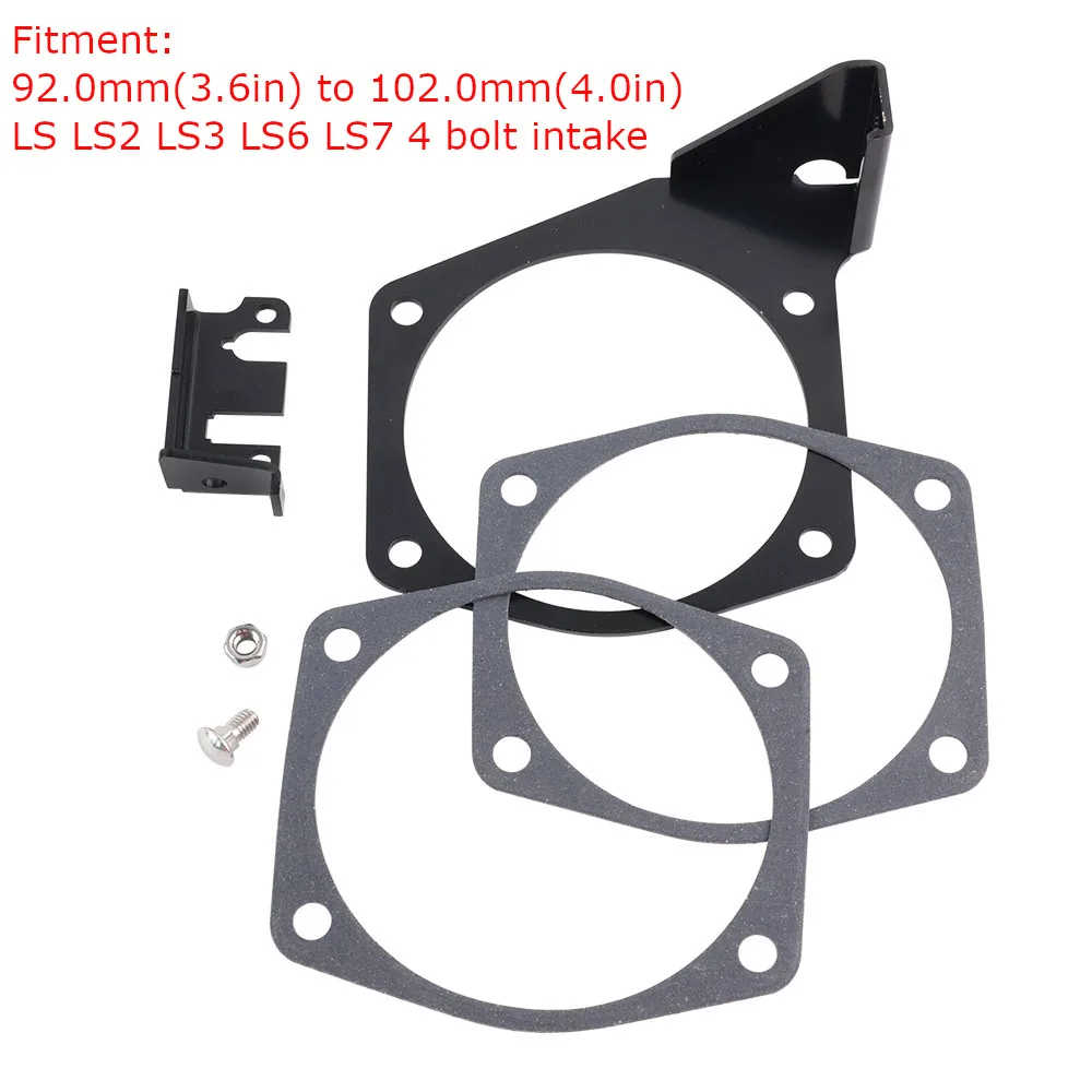 

Steel Throttle Body Cable Bracket For LSX LS LS1 LS3 LS6 LS7 4 Bolts Intake 92mm-102mm Throttle Body Parts Black