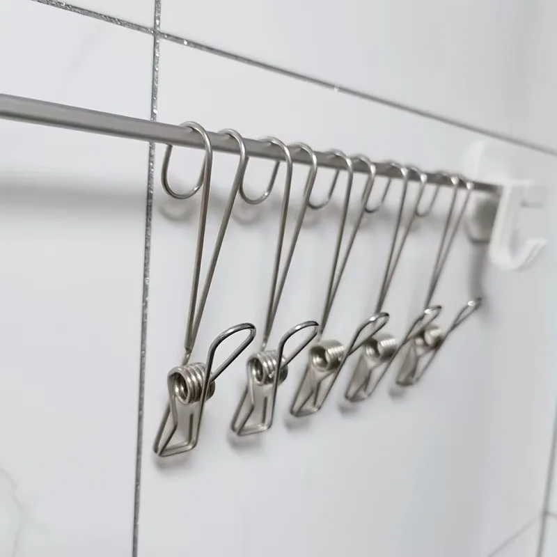 25 pcs Clamp Style Hangers, No Drilling Required, Office Home Multi-Use Kitchen Towel Hanging, Strong Load Capacity