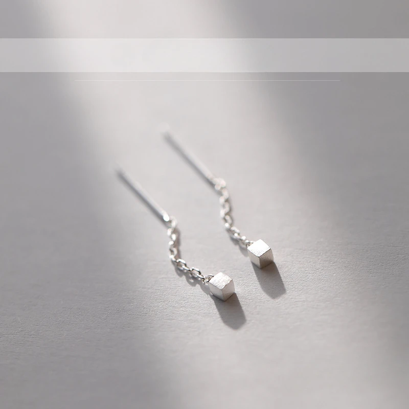 925 brincos quadrados de prata esterlina para mulheres, forma geométrica, charmoso, presente de festa de aniversário, acessórios finos, novo