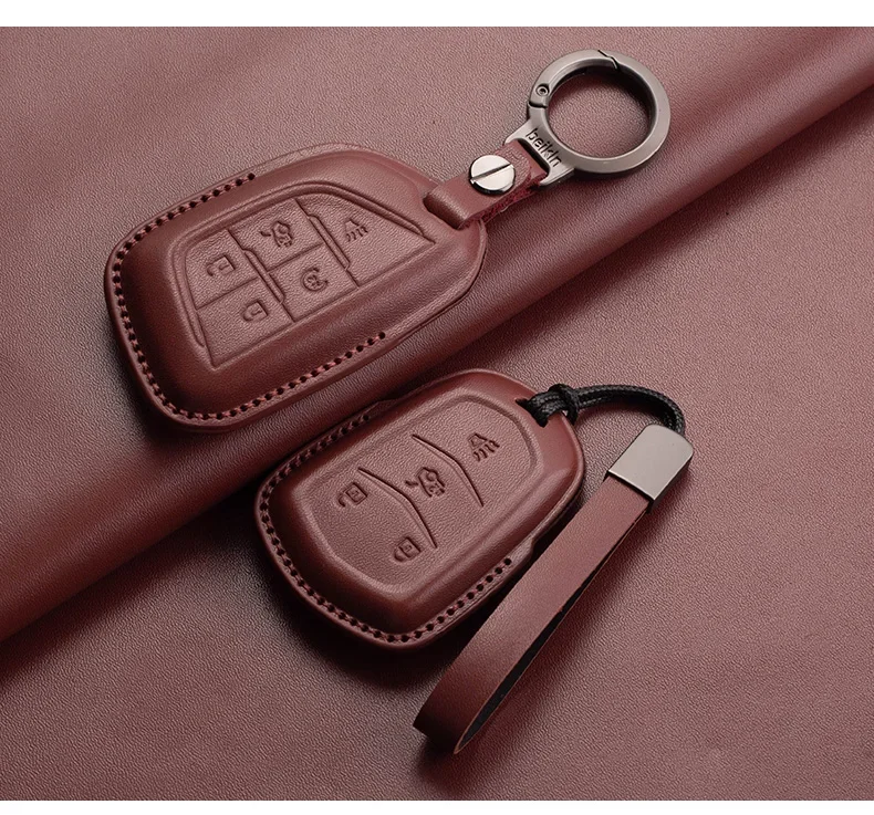 Leder Auto Schlüssel etui Abdeckung für Cadillac ct4 ct5 ats ct6 cts dts xt5 escalade esv srx sts xts xt4 28t elr Autos chl üssel Zubehör – Detail 10