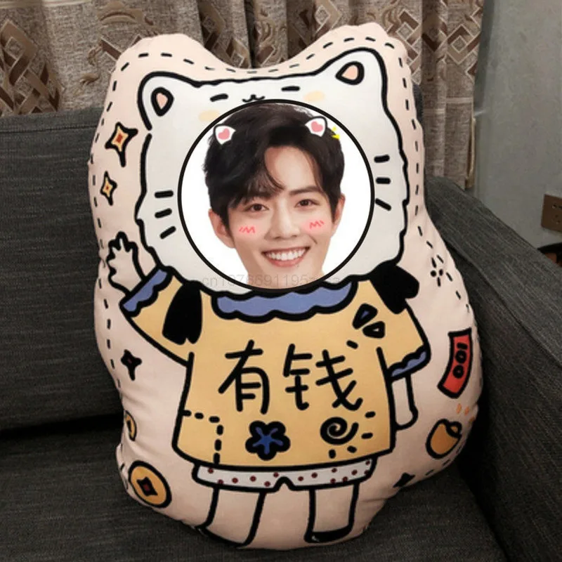 

Xiao Zhan Custom Photo DIY Plush Pillow Unique-shaped Cushion Q-version Real-life Dollcosplay Plush Birthday Gift