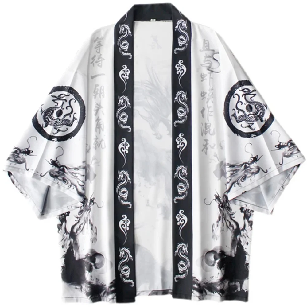 New Kimono Men's Cardigan Japanese Men Yukata Asian Japanese Clothes Samurai Costume Harakuju Anime Kimono Streetwear Haori Male