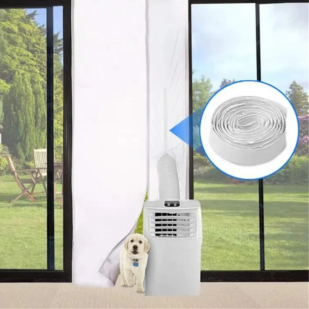 

Портативная уплотнительная ткань для кондиционера для раздвижных дверей с застежкой-молнией подходит для дверей патио размером до 210 на 90 см.