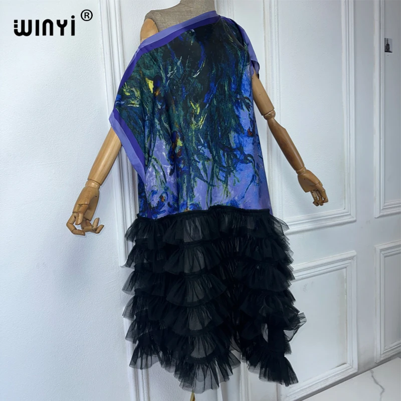 WINYI แอฟริกาเสื้อผ้าพลัสขนาดผู้หญิงแฟชั่น boho พิมพ์ Kaftan Maxi ชุด abaya ดูไบหรูหรา 2024 ผู้หญิงมุสลิมชุดแอฟริกัน